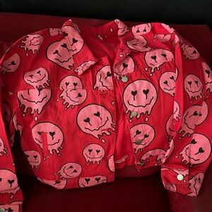 Beautiful red rose happy sad face new jacket!